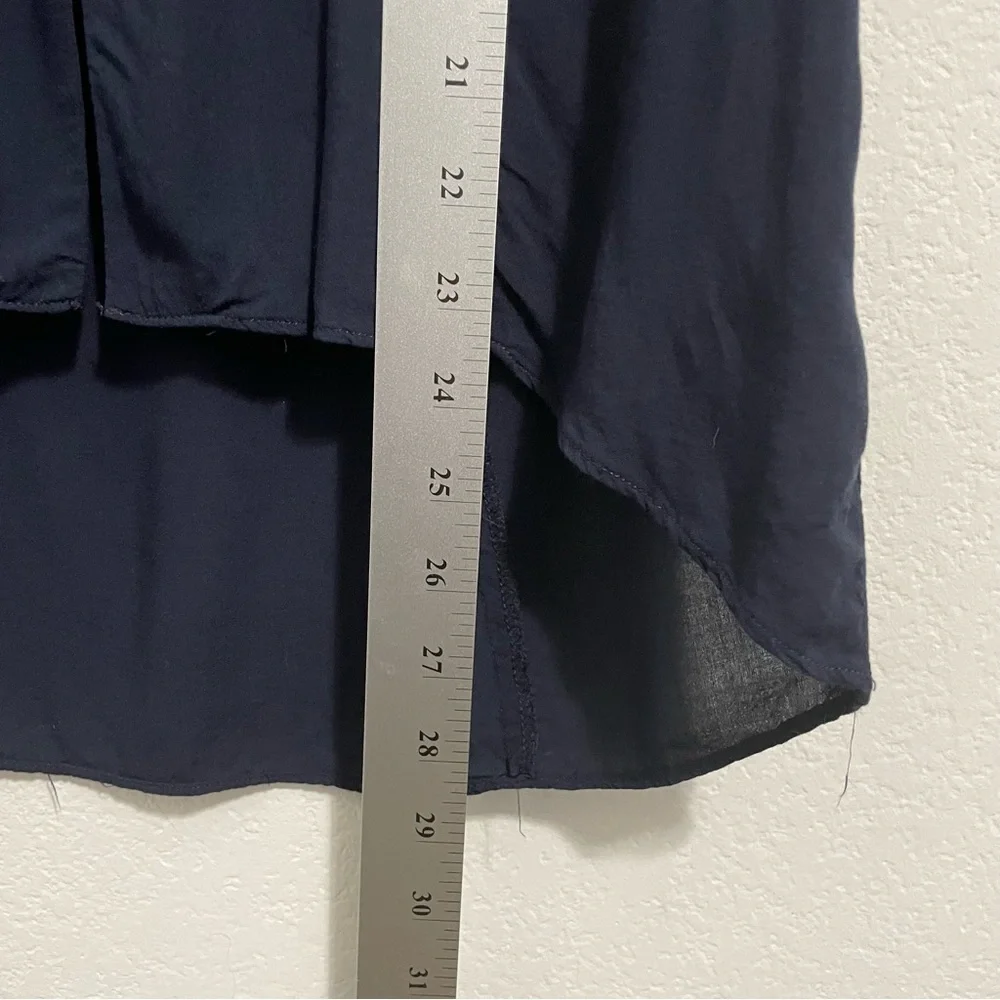 Anthropologie Vanessa Virginia Blouse Peasant Button Down High Low Womens 2 S XS - Picture 8 of 14